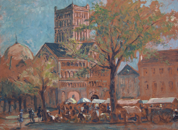Richard Bloss  Markttag am St. Quirinus Neuss